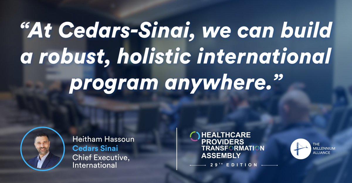 The Millennium Alliance (@mill_all) on Twitter photo What does it take for US academic medical centers to lead globally?
Heitham Hassoun of <a href="/CedarsSinai/">Cedars-Sinai</a> says thinking & acting globally is now vital. Collaboration, innovation, & vision are key to driving healthcareās future.
#MillenniumLive What does it take for US academic medical centers to lead globally?
Heitham Hassoun of <a href="/CedarsSinai/">Cedars-Sinai</a> says thinking & acting globally is now vital. Collaboration, innovation, & vision are key to driving healthcareās future.
#MillenniumLive