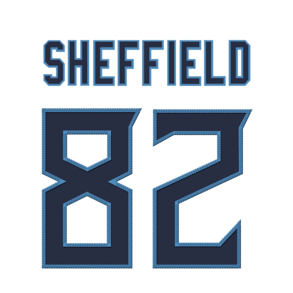 NFL Jersey Numbers (@nfl_jersey_num) on Twitter photo Tennessee Titans WR T.J. Sheffield (<a href="/the_tj2/">Tj Sheffield</a>) is wearing number 82. Last assigned to Stanley Morgan. #TitanUp Tennessee Titans WR T.J. Sheffield (<a href="/the_tj2/">Tj Sheffield</a>) is wearing number 82. Last assigned to Stanley Morgan. #TitanUp