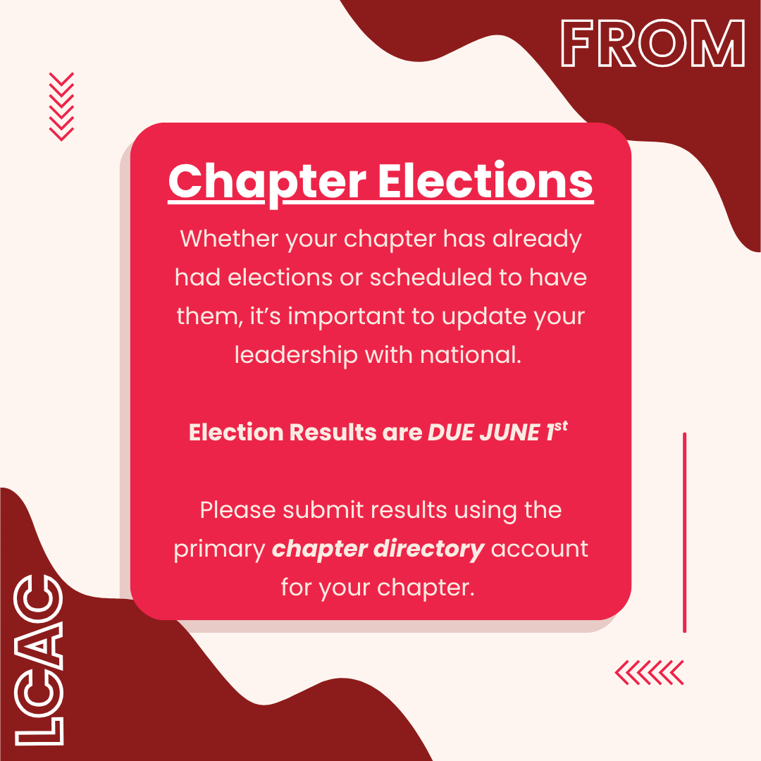 Let's keep our connections strong. During a time of change, it's important to update your chapter directory listing with your chapter's new leadership, along with any contact information. 

If you have any questions on how to update your listing, please DM us.