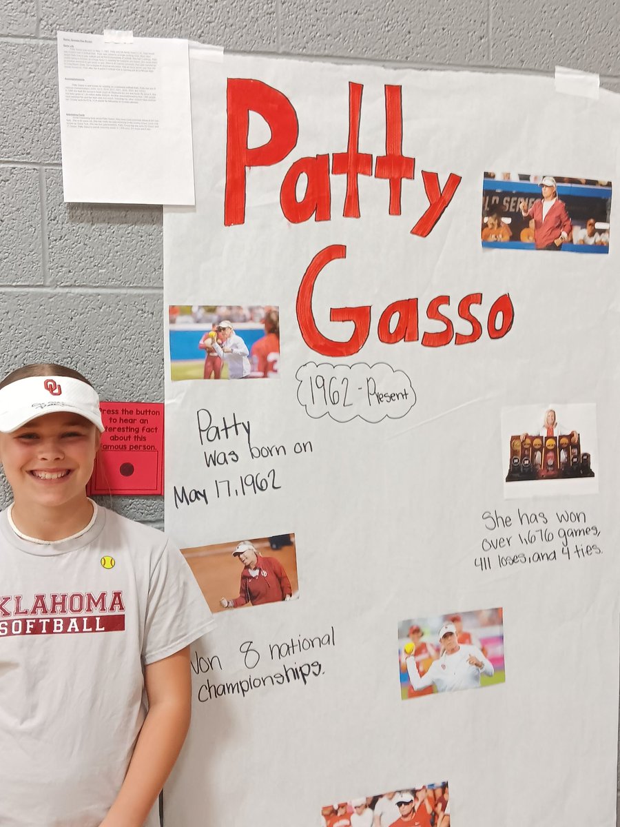 My girl chose Coach Patty Gasso for her living museum project! Big thanks to <a href="/KasidiPickering/">kasidi pickering</a> for the hook up!
