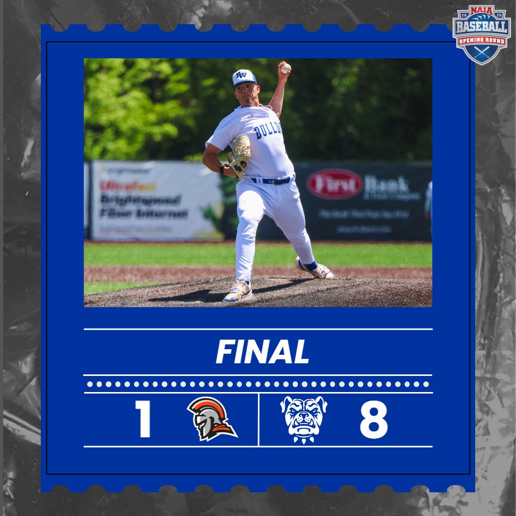 #1 seed <a href="/TWU_Baseball/">Tennessee Wesleyan Baseball</a> opened the NAIA Opening Round with an 8️⃣- 1️⃣ win against #4 seed Indiana Tech. Blake Peyton struck out 15 batters while Brayan Espinoza (HR), Daniel Stewart, and Devin Dixon each had two RBIs. The team will play again tomorrow against #3 Columbia College.