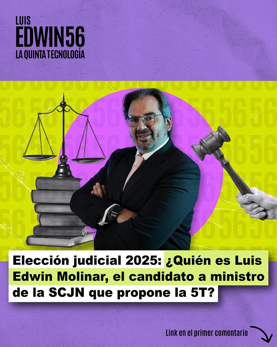 Les dejo esta nota con mi trayectoria y lo que estoy proponiendo en este camino rumbo a la SCJN ▶ elfinanciero.com.mx/nacional/elecc…

Lo he dicho y lo sostengo: la justicia debe servir a la gente, para eso hay que meterle tecnología, herramientas y ganas de hacer las cosas bien.