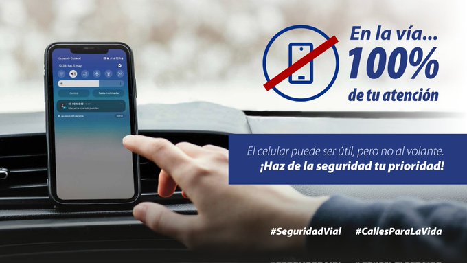 🚨 ¡El Teléfono Móvil al Volante: Una Combinación Peligrosa!
Usar el teléfono móvil mientras manejas no solo es peligroso, sino que también pone en riesgo tu vida y la de los demás
Escribir un mensaje desvía tu atención por 5 segundos: a 90 km/h, ¡recorres 125 metros "a ciegas"!