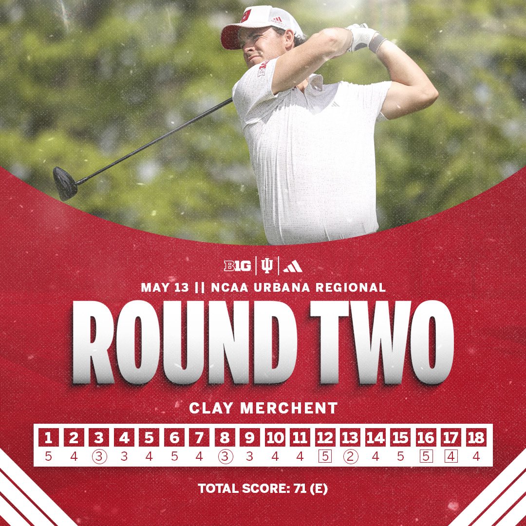 Even par for Clay through 36 holes in Urbana. ⚪️🔴