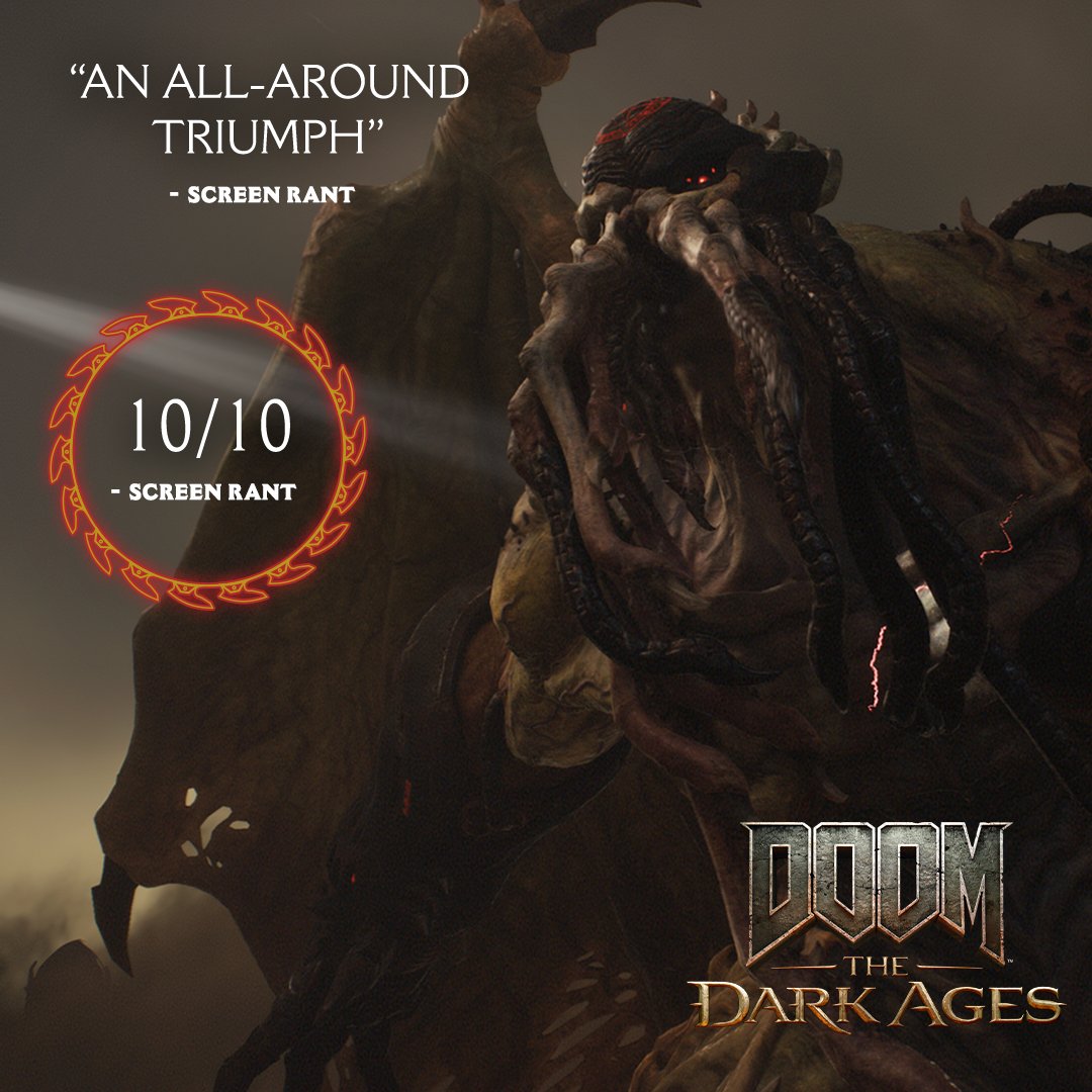 Experience what <a href="/screenrant/">Screen Rant</a> calls "an all-around triumph." 

DOOM: The Dark Ages launches May 15 and is available now in Early Access
beth.games/3F7dIi6
