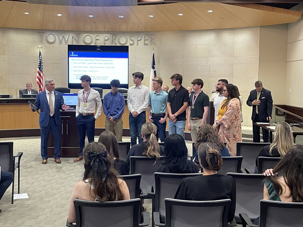 PISD_Aquatics's tweet image. What an awesome evening for the @WGHS_Aquatics program! Receiving awards from the Town of Prosper for their amazing achievements this season! @PISD_Athletics is incredibly proud!
#StateChamps