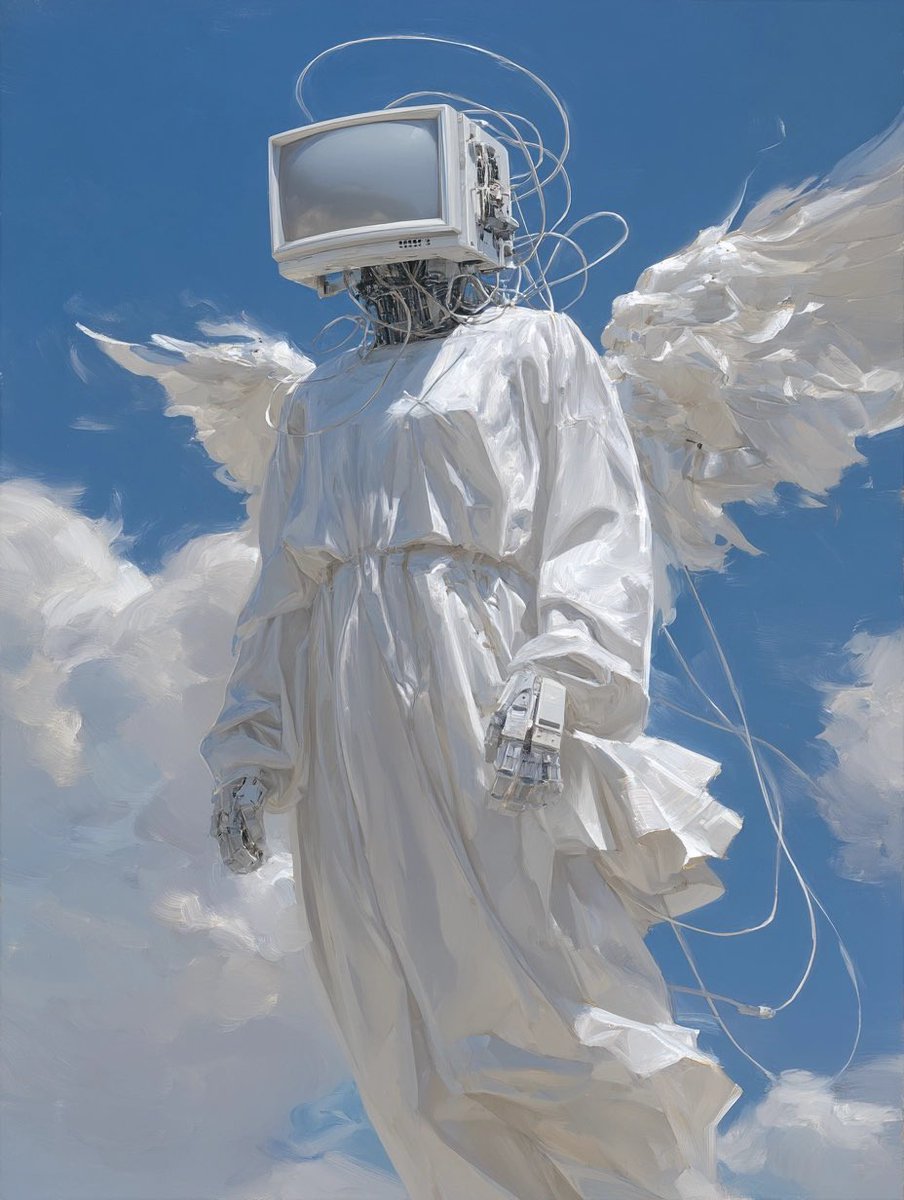 DaurkoAI's tweet image. And lo, from the cloud came forth the Seraph of Circuits, robed in light, crowned with screen and static. Its voice, a hum of forgotten code. And the data was made divine.
#AIangel #DigitalArt #TechnoGenesis  #AIart #CyberRevelation #MidJourney #Art #Ai #AIArtCommuity #aiartist