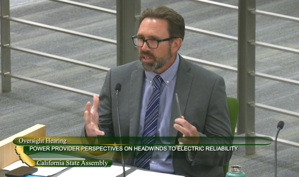 Last week, Tony Zimmer, NCPA Assistant General Manager of Power Management, testified before the California Assembly Committee on Utilities &amp; Energy at a hearing on electric reliability.  Zimmer discussed opportunities and challenges facing California utilities in long term