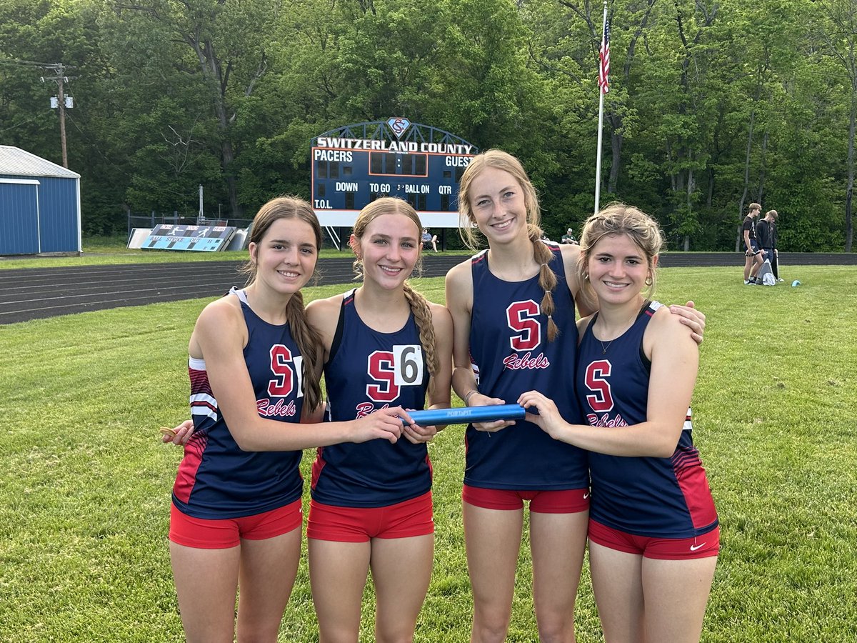 The relay team of Mikayla Nussbaum, Sophie Ford, Olivia Simpson and Tori Gammons broke the ORVC Conference Record in the 4x800 tonight!!!