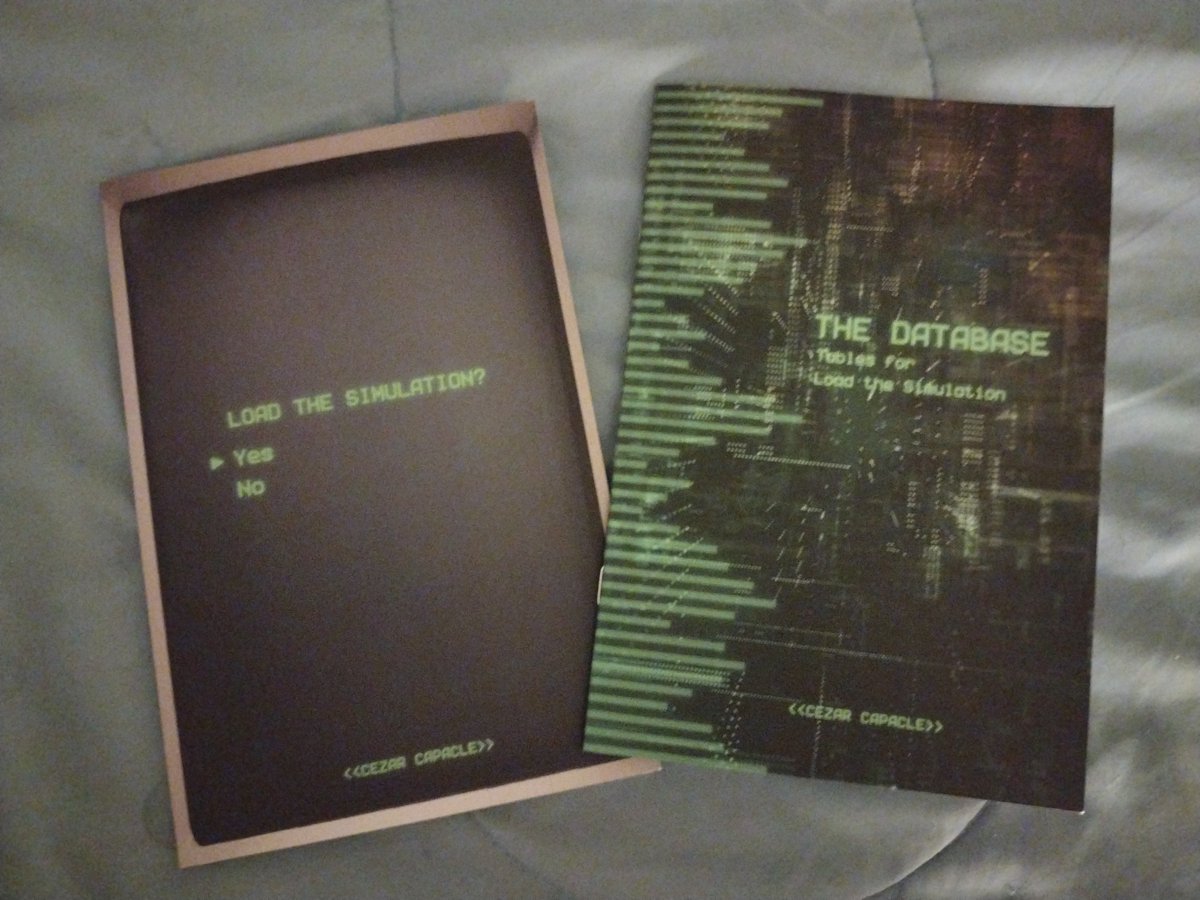 #MailCall from a couple of days ago. My copy of Load The Simulation &amp; The Database by <a href="/capacle/">Cezar Capacle | Game Designer</a> which I plan on using with my Hostile Solo game. Get yours! capacle.itch.io/simulation