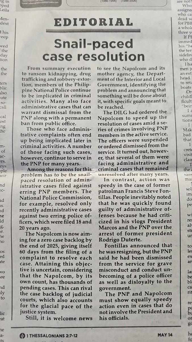 When I mentioned in my marching orders that NAPOLCOM should resolve cases in 60 days, I really meant it. This should be bereft of any political color. The 60 days is for the people to believe in the system again. Since if the dispensation of justice is slow, then we deprive the