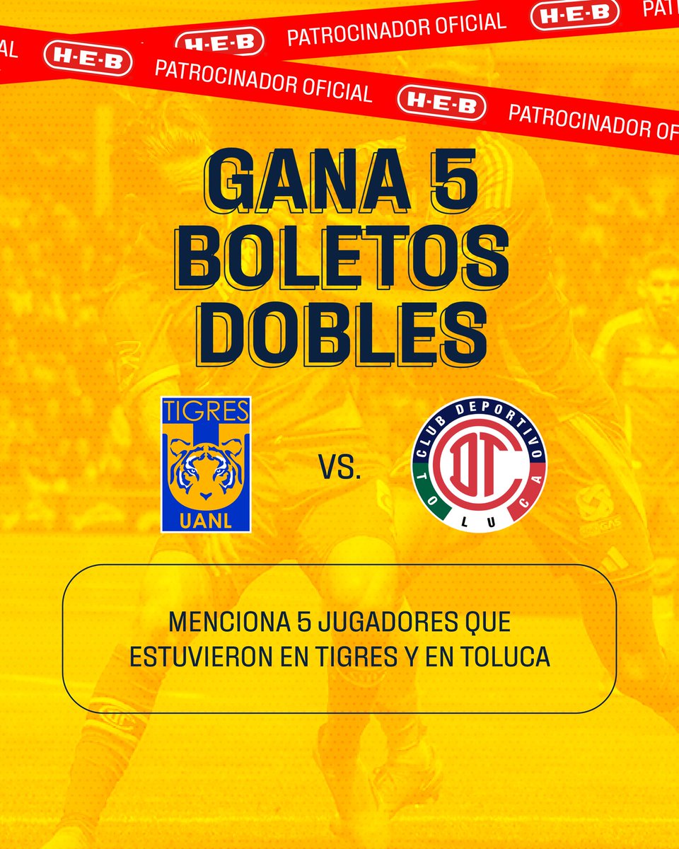 H-E-B México (@heb_mexico) on Twitter photo Mañana tenemos partido de <a href="/TigresOficial/">Club Tigres 🐯</a> 🐯 Los primeros 5 que se sepan la respuesta se van al volcán 🌋👀 Mañana tenemos partido de <a href="/TigresOficial/">Club Tigres 🐯</a> 🐯 Los primeros 5 que se sepan la respuesta se van al volcán 🌋👀