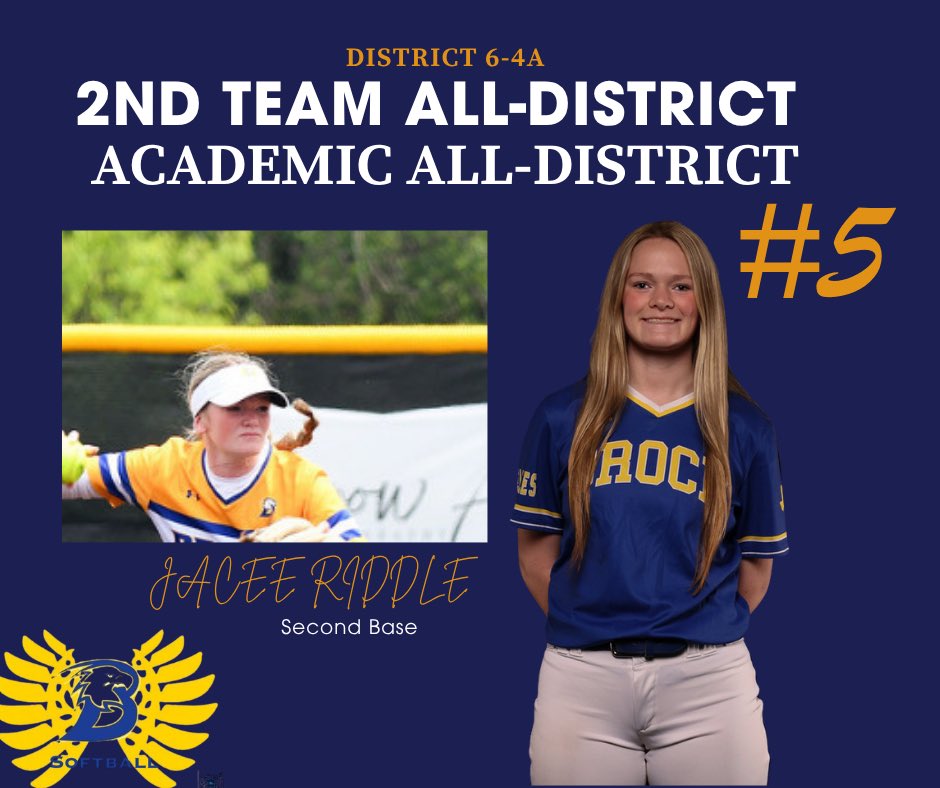 District 6-4A awards

2nd Team All-District🏆
Gracie Edwards
Jacee Riddle