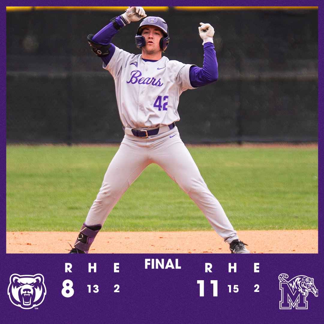 Bears fall to Tigers in final mid-week game. Tanner Leonard 4 for 5. Zeb Allen 3 RBI. Keon Moseni 3 hits.  #BearClawsUp x #FightFinishFaith