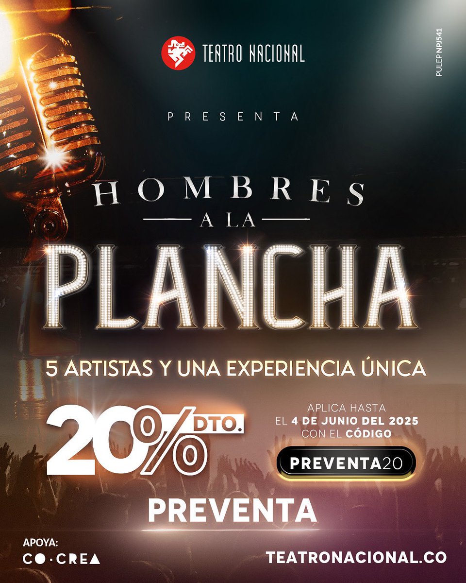 Después de 5 años de éxito y más de 250.000 personas cantando a grito herido, regresa 🎙️HOMBRES A LA PLANCHA, con más fuerza, más sentimiento ¡todos cantando a una sola voz! 🎶 
Ingresa a TEATRONACIONAL.CO y compra tus entradas en preventa 🎫