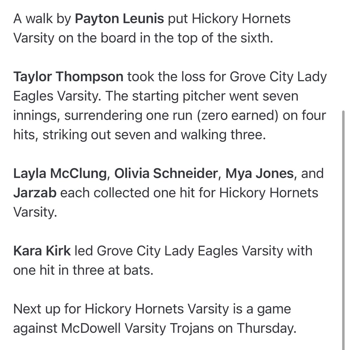 WTG Hornets! 🥎👍🏼🏆