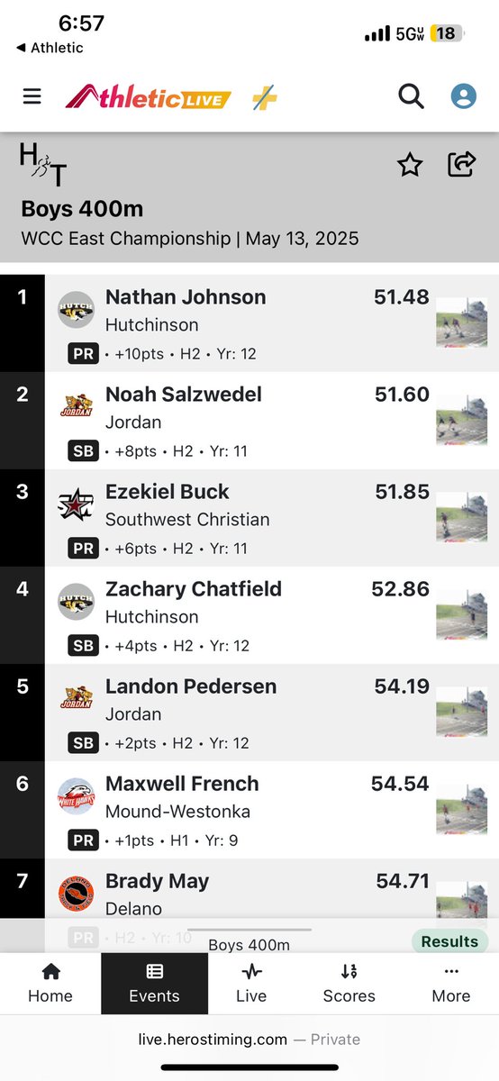 Nathan Johnson is your 400M Conference Champ 🐯 #HutchTF #FeedTheTigers