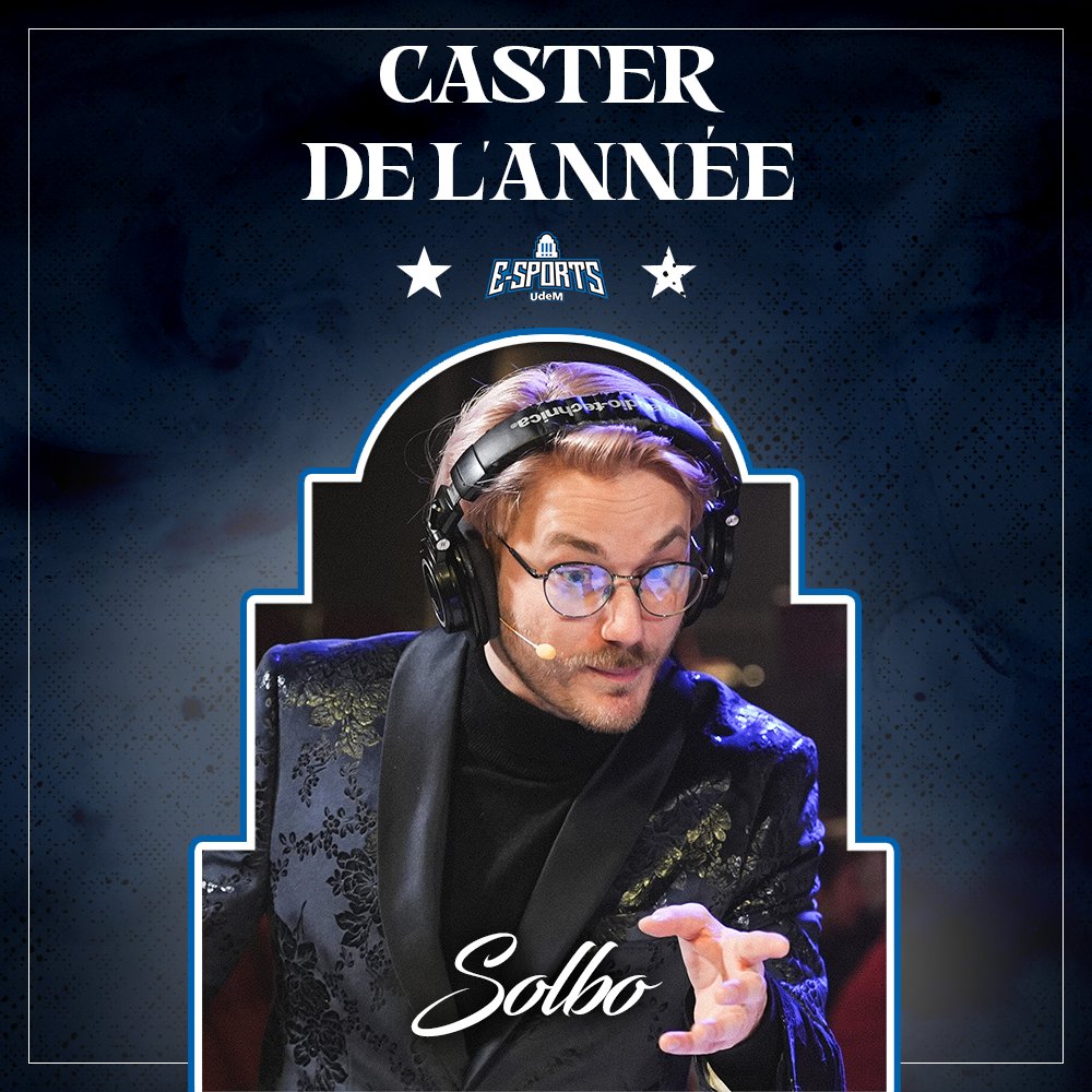 JOUR 2

Ce caster s’est illustré par son professionnalisme et la qualité de ses streams, consacrant de nombreuses heures au commentaire de jeux, renforçant ainsi le rayonnement du Club.

Tu te mérites comme il se doit le titre de caster de l’année, félicitations Solbo💙