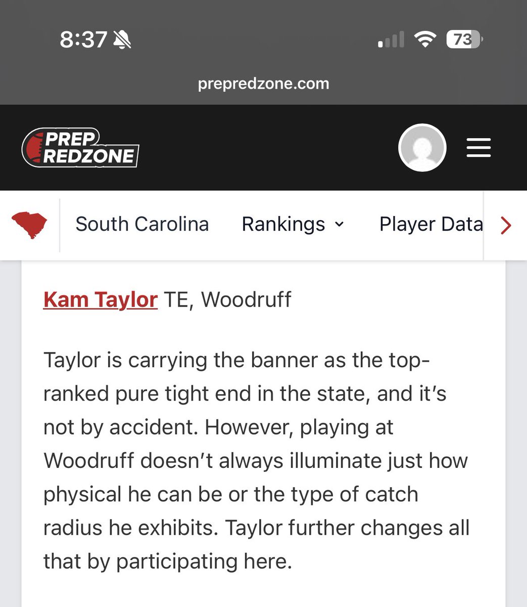 Kameron Taylor (@kamerontaylor44) on Twitter photo Thanks for the write up <a href="/PrepRedzoneSC/">Prep Redzone South Carolina</a> . Always love the chance to compete!
<a href="/PrepRedzone/">Prep Redzone ๐</a> <a href="/CoachSloan10/">Brett Sloan</a> <a href="/Dwoodruff23/">Coach Woodruff</a> <a href="/CoachCejT3/">CeJay Thomas</a> <a href="/CoachThomas2727/">Ryan Thomas</a> <a href="/DAWGHZERECRUITS/">Dawg House Recruiting</a> <a href="/247Sports/">247Sports</a> <a href="/CoachesCombines/">Carolinas Coaches Combine</a> Thanks for the write up <a href="/PrepRedzoneSC/">Prep Redzone South Carolina</a> . Always love the chance to compete!
<a href="/PrepRedzone/">Prep Redzone ๐</a> <a href="/CoachSloan10/">Brett Sloan</a> <a href="/Dwoodruff23/">Coach Woodruff</a> <a href="/CoachCejT3/">CeJay Thomas</a> <a href="/CoachThomas2727/">Ryan Thomas</a> <a href="/DAWGHZERECRUITS/">Dawg House Recruiting</a> <a href="/247Sports/">247Sports</a> <a href="/CoachesCombines/">Carolinas Coaches Combine</a>