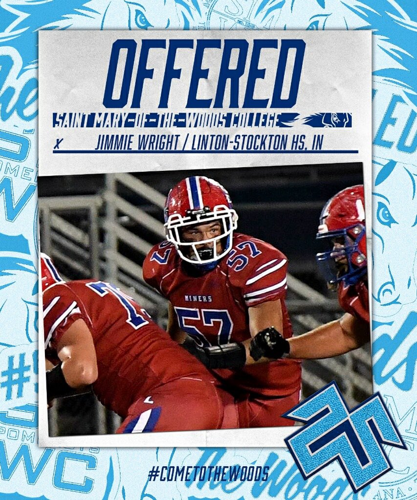 Jimmie Wright (@jimmiekwright57) on Twitter photo After a great conversation with <a href="/CoachRegionDL/">Region Hendricks</a> I am blessed to receive an offer to play football at <a href="/SMWCFB/">SMWC Football</a> Thank you coaches for the opportunity #AGTG
<a href="/IndyWeOutHere/">IndyWeOutHere ‼️</a>
<a href="/LintonFootball/">LintonMinerFootball</a>
<a href="/Indyrecruit_/">IndyRecruit</a>
<a href="/coachpowell91/">🏈Blaine Powell🏈</a>
<a href="/IndianaPreps/">Indiana Preps</a> After a great conversation with <a href="/CoachRegionDL/">Region Hendricks</a> I am blessed to receive an offer to play football at <a href="/SMWCFB/">SMWC Football</a> Thank you coaches for the opportunity #AGTG
<a href="/IndyWeOutHere/">IndyWeOutHere ‼️</a>
<a href="/LintonFootball/">LintonMinerFootball</a>
<a href="/Indyrecruit_/">IndyRecruit</a>
<a href="/coachpowell91/">🏈Blaine Powell🏈</a>
<a href="/IndianaPreps/">Indiana Preps</a>