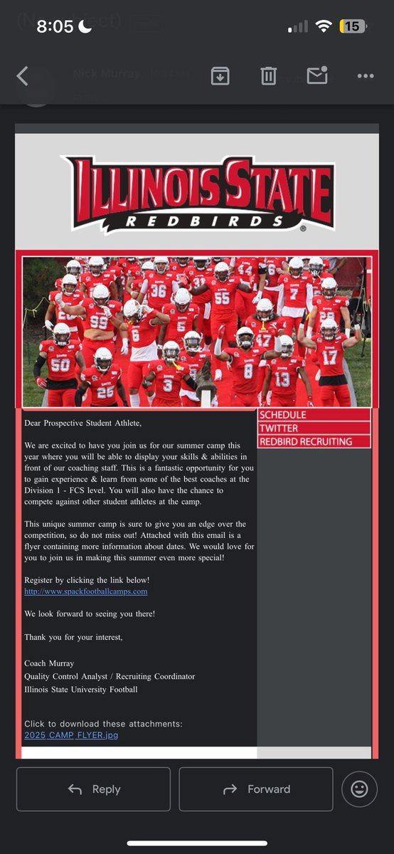 Blessed to receive a invite from ILLINOIS STATE <a href="/Coach_NMurray/">Nicholas Murray</a>