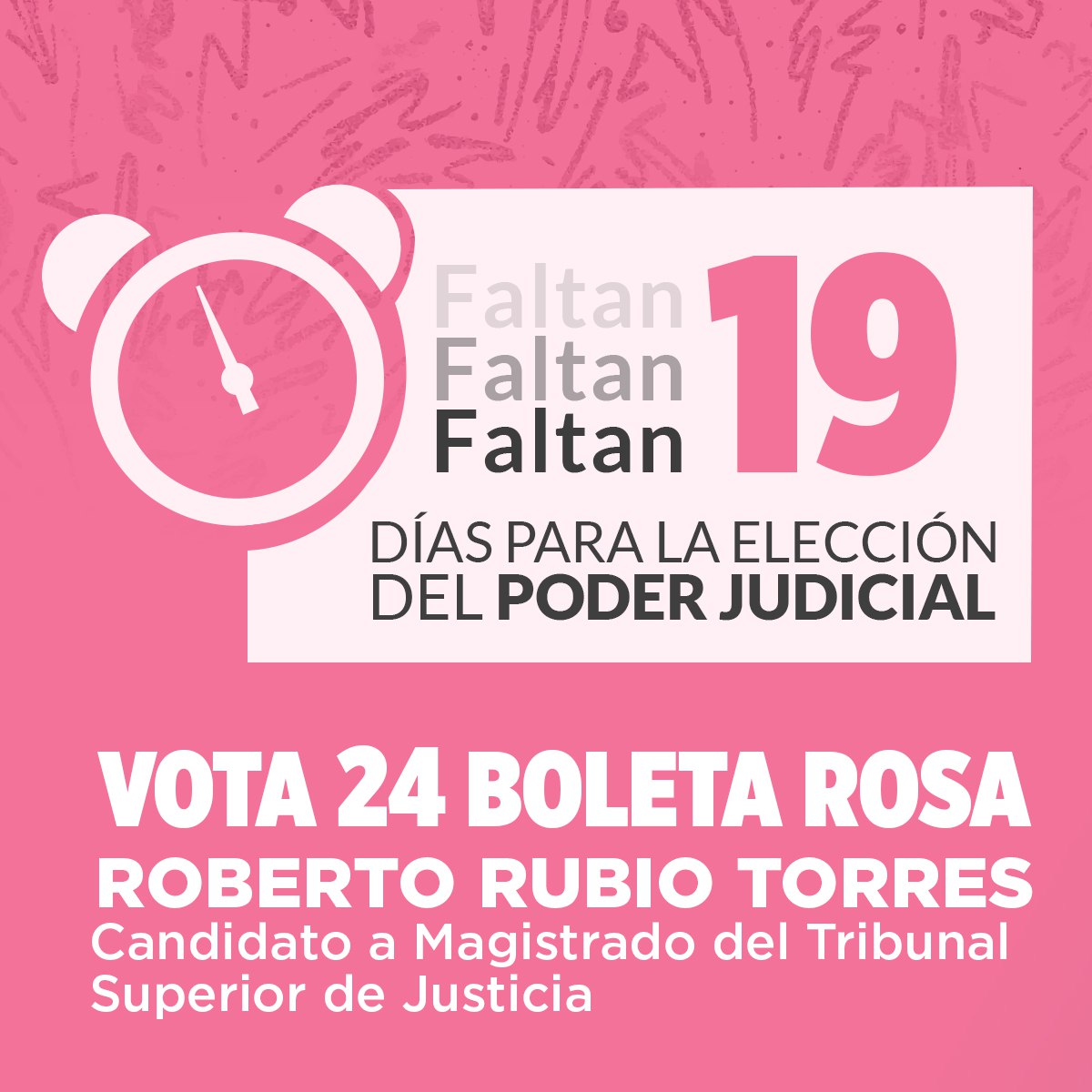 robertort1978's tweet image. Si quieres conocer más sobre mi, entra a bit.ly/4jnQnrt para que veas porque soy el mejor perfil para este puesto.

¡Vota 24 en tu boleta rosa!

#RobertoRubio #BoletaRosa #24
#PoderJudicial #EleccionesPoderJudicial #Colima