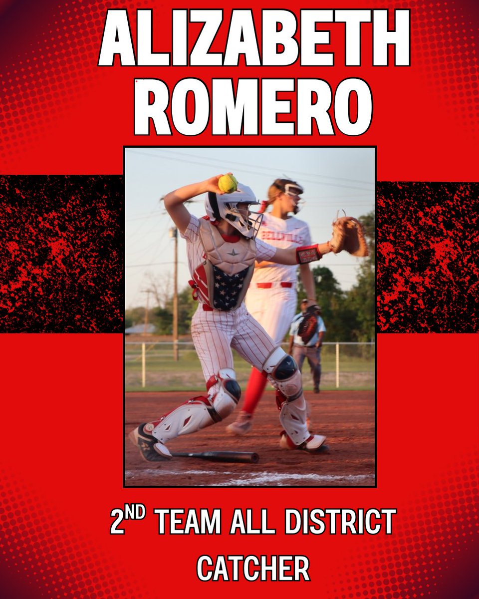 Congratulations to Alizabeth Romero  for earning 2nd Team All-District Catcher!