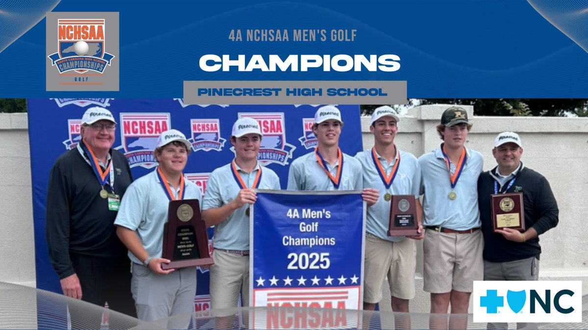 NCHSAA (@nchsaa) on Twitter photo 2025 4A Men’s Golf Champions!!! 🏆
Individual Champion: Will Hartman, <a href="/CCHSCougarNews/">Charlotte Catholic</a> (photo credit to <a href="/CCHSCougarNews/">Charlotte Catholic</a>)
Team champs: Pinecrest HS (photo credit to Jonathan Bym of The Pilot)
Congrats to our champions!
#NCHSAAGolf <a href="/BlueCrossNC/">Blue Cross NC</a> <a href="/PinehurstResort/">Pinehurst Resort</a> 2025 4A Men’s Golf Champions!!! 🏆
Individual Champion: Will Hartman, <a href="/CCHSCougarNews/">Charlotte Catholic</a> (photo credit to <a href="/CCHSCougarNews/">Charlotte Catholic</a>)
Team champs: Pinecrest HS (photo credit to Jonathan Bym of The Pilot)
Congrats to our champions!
#NCHSAAGolf <a href="/BlueCrossNC/">Blue Cross NC</a> <a href="/PinehurstResort/">Pinehurst Resort</a>