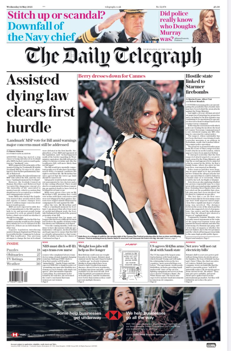 simon_telegraph's tweet image. The front page of today’s @Telegraph Scottish edition
