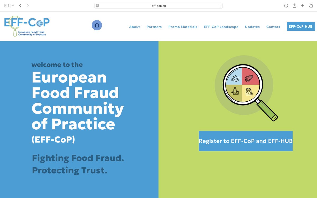 🌐What is new in the internet? I'll tell you! EFF-CoP's website is on air! Visit it right now!
eff-cop.eu 
Check it out now and explore how we’re tackling food fraud across Europe! 
#HorizonEU #HorizonStatsEU #EUFunded #EUMissions  #FoodFraud #FoodSafety