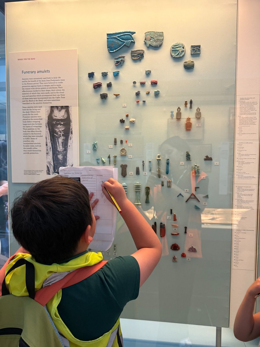 AlbionPrimary's tweet photo. Year 3 became history detectives this week &amp; took part in a scavenger hunt of artifacts to inform them about the ancient Egyptians during their trip to the British Museum. Dexter, the Quality Mark Inclusion bear, came along for the day too to see the sites!
#APSYear3
#APSvalues https://t.co/pGQy7jf4EV