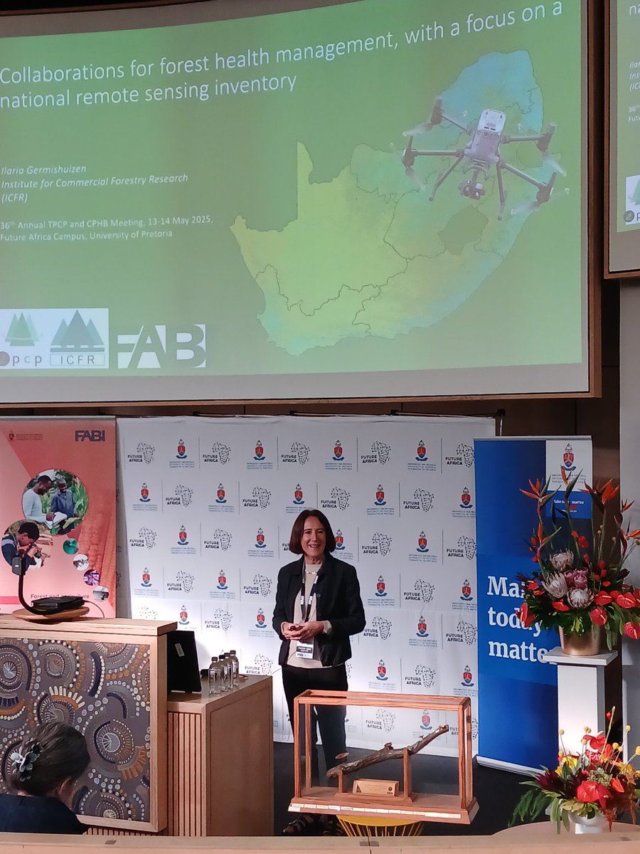 Day 2 of the #TPCP2025 meeting is kicked off by Dr Ilaria Germishuizen <a href="/IlariaG68/">Ilaria Germishuizen</a> <a href="/ICFR_SA/">ICFR</a>! She gave an overview of remote sensing based research for forest management. 🌲
She emphasised the importance of collaboration, it is the key to the future! 🤝
#TreeHealth #Forestry