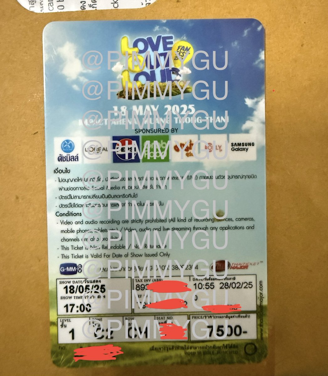 PimmyGu's tweet photo. ✨wts day2✨

18 May (บัตรดีล)
โซน C2 แถว CH 

✅ ราคา 25,000
✅ no deposit ไม่มีมัดจำ
F2f นัดรับจ่ายสด

 #lolfanfest2025 https://t.co/HkJUd3iTrc