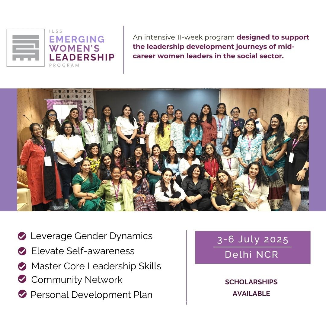 NGOBOX India (@ngobox) on Twitter photo Ready to lead with confidence?
Join The ILSS Emerging Women’s Leadership Program — an intensive 11-week journey designed to help you master leadership skills, elevate self-awareness, and build lasting networks.
Apply here: indialeadersforsocialsector.com/ilss-emerging-…
<a href="/ILSS_Official/">India Leaders for Social Sector</a> Ready to lead with confidence?
Join The ILSS Emerging Women’s Leadership Program — an intensive 11-week journey designed to help you master leadership skills, elevate self-awareness, and build lasting networks.
Apply here: indialeadersforsocialsector.com/ilss-emerging-…
<a href="/ILSS_Official/">India Leaders for Social Sector</a>