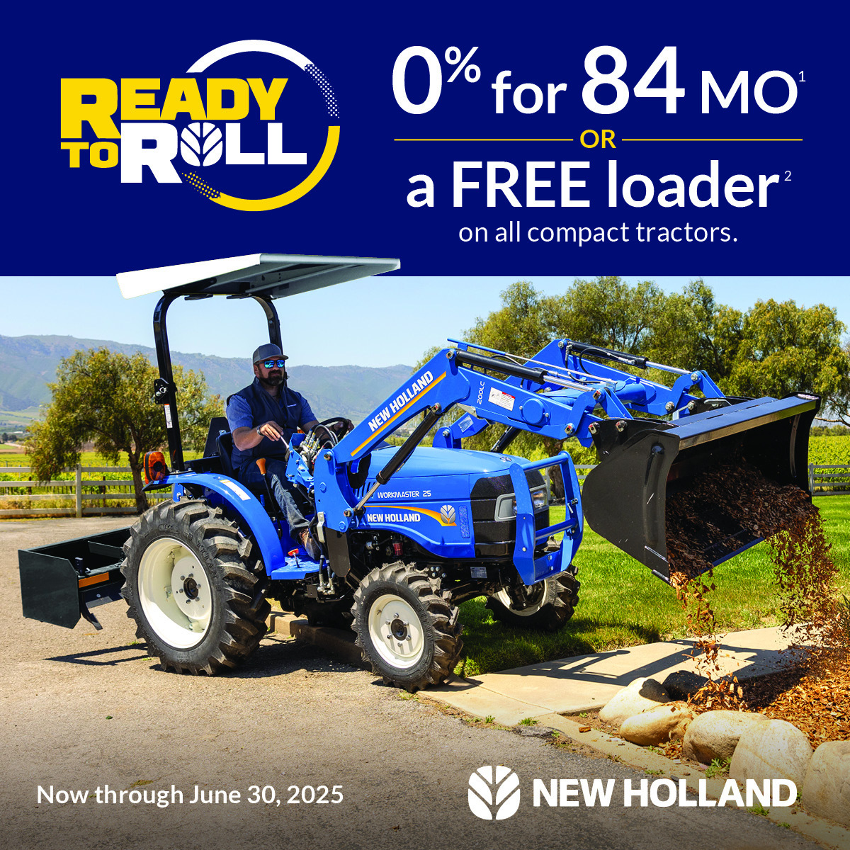 Get in. Get ready. Get rolling! Cross off your to-do list quicker with a performance-packed New Holland compact tractor. lindenag.com