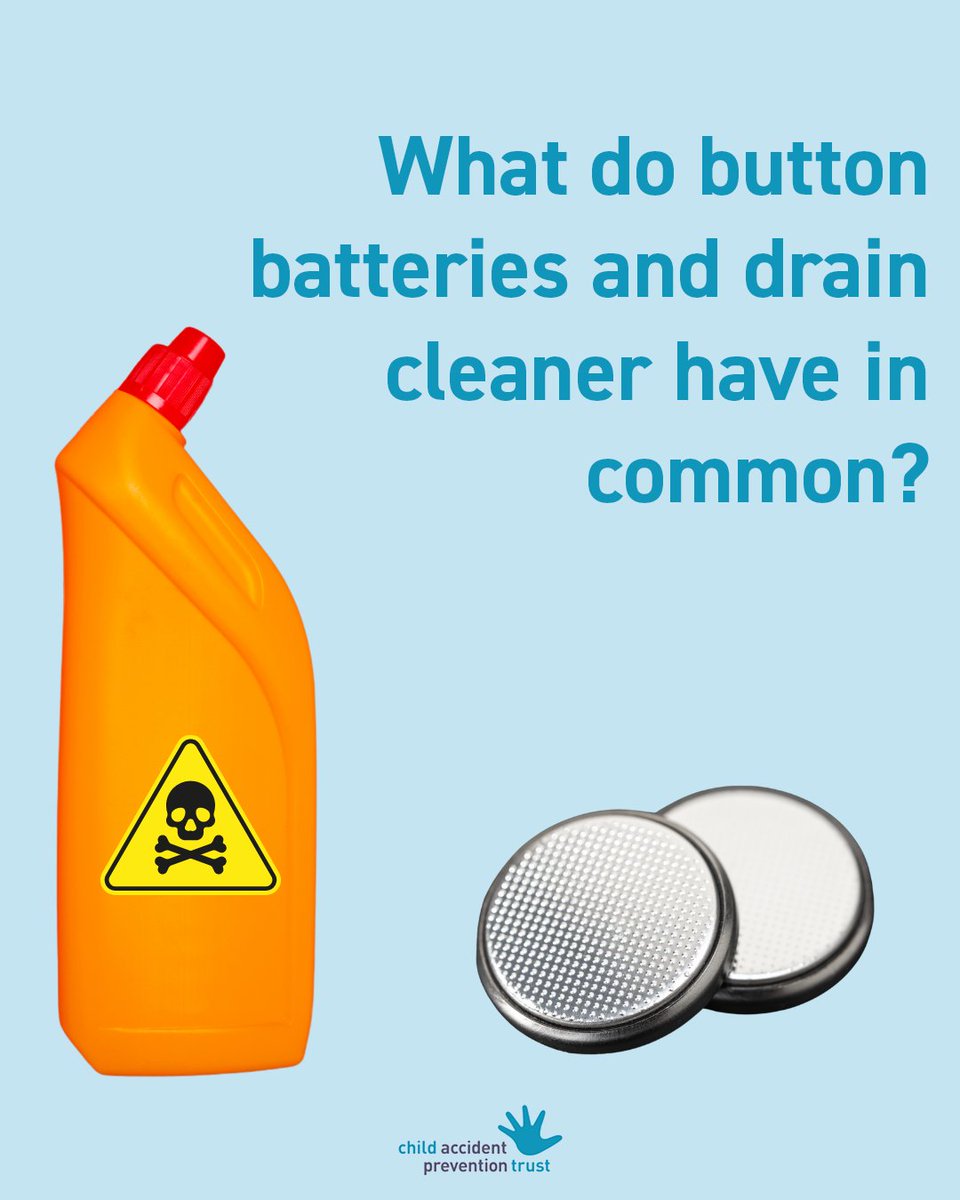 If a button battery is swallowed and gets stuck in the food pipe, energy from the battery reacts with saliva to create caustic soda. That’s the same chemical used to unblock drains!

This can lead to life-changing internal injuries and death.

Learn more: capt.org.uk/button-battery…