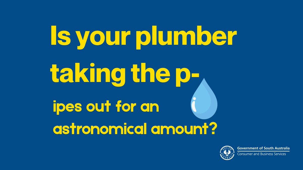 Some #tradies will take you for a ride...🙊
To help avoid problems see our tips 🔗cbs.sa.gov.au/campaigns/bewa…

#Plumber
#ConsumerRights