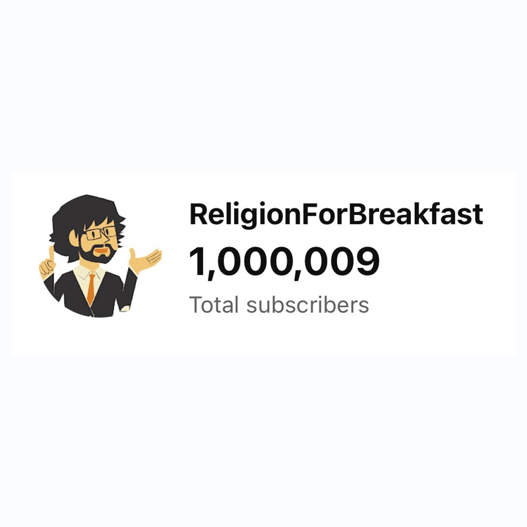 RFB just passed 1M subscribers moments ago! When I started this channel 11 years ago, I never could have imagined making it this far. New subscribers and old, thank you everyone for joining me on this journey, learning about religion together.