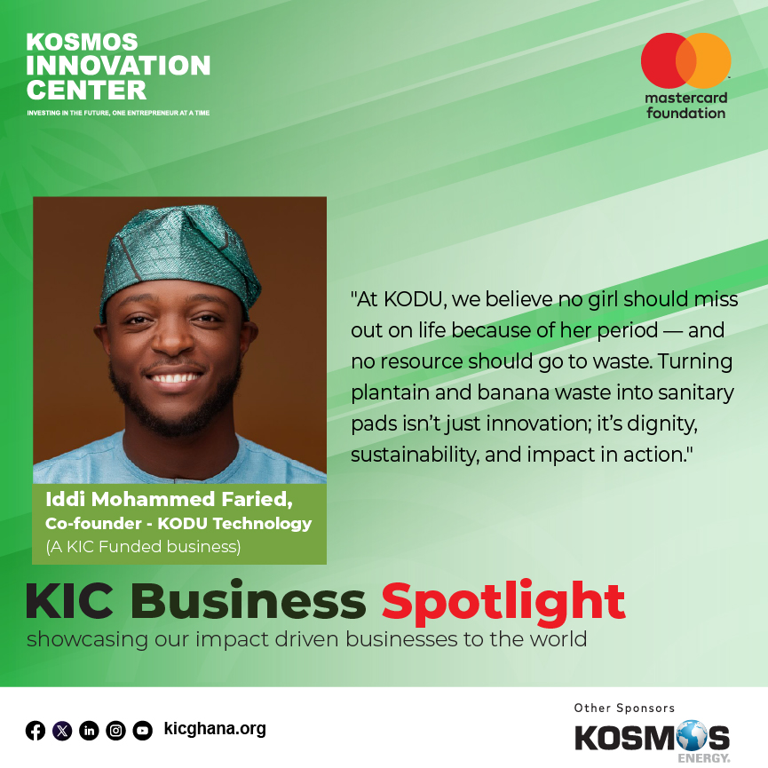 Read More Here: kicghana.org/dignity-for-gi…​

<a href="/KosmosEnergy/">Kosmos Energy</a> 
<a href="/MastercardFdn/">Mastercard Foundation</a> 
<a href="/KoduTechnology/">Kodu Technology</a>  ​

​#Innovation #Sustainability  #YouthEmpowerment  #Entrepreneurship #KosmosInnovationCenter