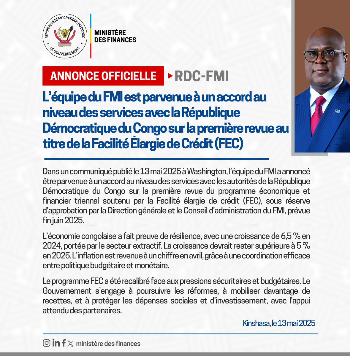 Ministère des Finances, RDC tweet media
