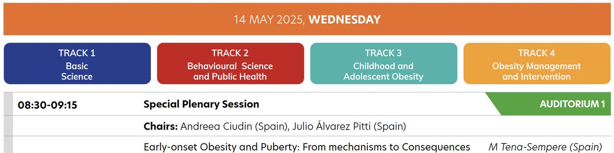 EASO (@easoobesity) on Twitter photo Join <a href="/AndreeaCiudin1/">Andreea Ciudin</a> and <a href="/alvarezpittiJ/">Julio Alvarez Pitti</a> for the first session of the morning at #ECO2025
⭐ Special Plenary Session: Early-onset Obesity and Puberty: From mechanisms to Consequences presented by Prof. Manuel Tena Sempere 🇪🇸
@EASOPresident <a href="/ECPObesity/">ECPO</a> <a href="/SociedadSeedo/">Seedo</a> Join <a href="/AndreeaCiudin1/">Andreea Ciudin</a> and <a href="/alvarezpittiJ/">Julio Alvarez Pitti</a> for the first session of the morning at #ECO2025
⭐ Special Plenary Session: Early-onset Obesity and Puberty: From mechanisms to Consequences presented by Prof. Manuel Tena Sempere 🇪🇸
@EASOPresident <a href="/ECPObesity/">ECPO</a> <a href="/SociedadSeedo/">Seedo</a>
