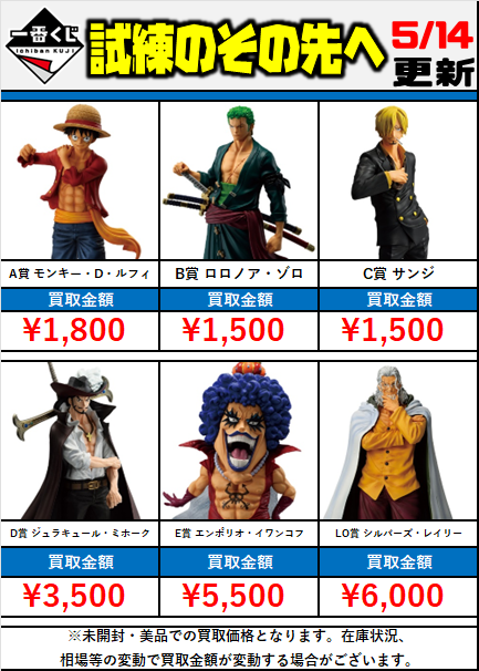 ワンピース 新作 #一番くじ 買取情報‼ □試練のその先へ ・D賞