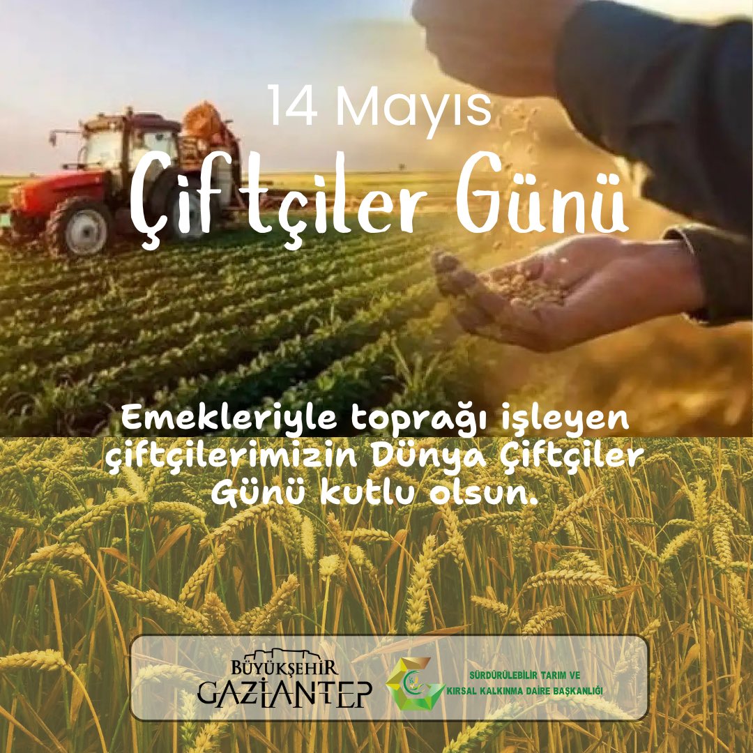 Toprağa emek, sofraya bereket katan eller var…

14 Mayıs Dünya Çiftçiler Günü kutlu olsun!
Tarlasında alın teriyle üretip hepimizin sofrasına bereket taşıyan, toprağın sesini duyan, emeğiyle hayatı yeşerten tüm çiftçilerimize sonsuz teşekkürler.

İyi ki varsınız! 🌾👨‍🌾👩‍🌾