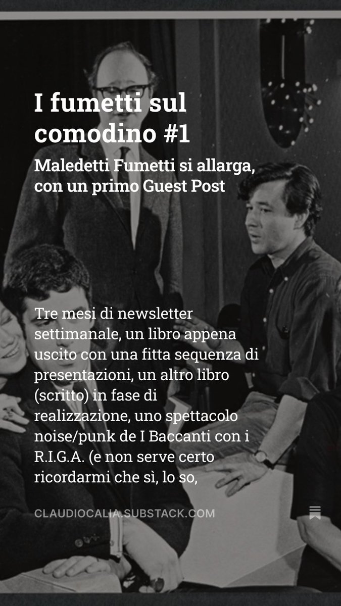 📌 Mercoledì, ci sono i #MaledettiFumetti: claudiocalia.substack.com/p/i-fumetti-su…
