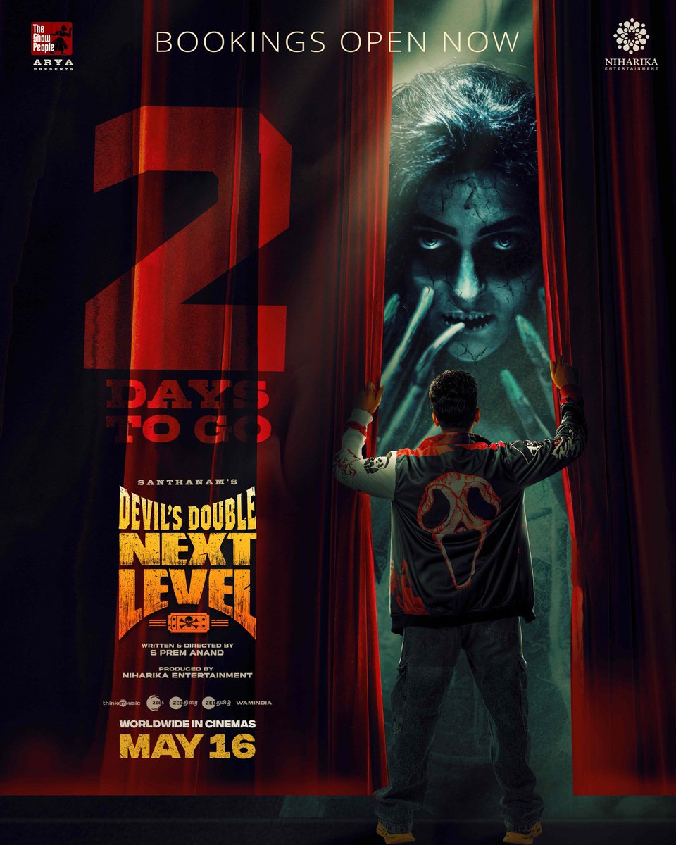 Santhanam (@iamsanthanam) on Twitter photo 2 Days to go !
#DevilsDoubleNextLevel ⚡
#DevilsDoubleNextLevelFromMay16
<a href="/arya_offl/">Arya</a> <a href="/TSPoffl/">TheShowPeopleoffl</a> <a href="/NiharikaEnt/">Niharika Entertainment</a> <a href="/iampremanand/">premanand</a> <a href="/menongautham/">Gauthamvasudevmenon</a> <a href="/selvaraghavan/">selvaraghavan</a> <a href="/geethika0001/">Geethikaofficial</a> <a href="/KasthuriShankar/">Kasturi</a> <a href="/iamyashikaanand/">Yashika Anand</a> #Maran #MottaRajendran <a href="/ofrooooo/">ofRo</a> <a href="/dopdeepakpadhy/">deepak kumar padhy</a> <a href="/barathvikraman/">Barath Vikraman</a> <a href="/onlyartmohan/">Mohan Art</a> 2 Days to go !
#DevilsDoubleNextLevel ⚡
#DevilsDoubleNextLevelFromMay16
<a href="/arya_offl/">Arya</a> <a href="/TSPoffl/">TheShowPeopleoffl</a> <a href="/NiharikaEnt/">Niharika Entertainment</a> <a href="/iampremanand/">premanand</a> <a href="/menongautham/">Gauthamvasudevmenon</a> <a href="/selvaraghavan/">selvaraghavan</a> <a href="/geethika0001/">Geethikaofficial</a> <a href="/KasthuriShankar/">Kasturi</a> <a href="/iamyashikaanand/">Yashika Anand</a> #Maran #MottaRajendran <a href="/ofrooooo/">ofRo</a> <a href="/dopdeepakpadhy/">deepak kumar padhy</a> <a href="/barathvikraman/">Barath Vikraman</a> <a href="/onlyartmohan/">Mohan Art</a>