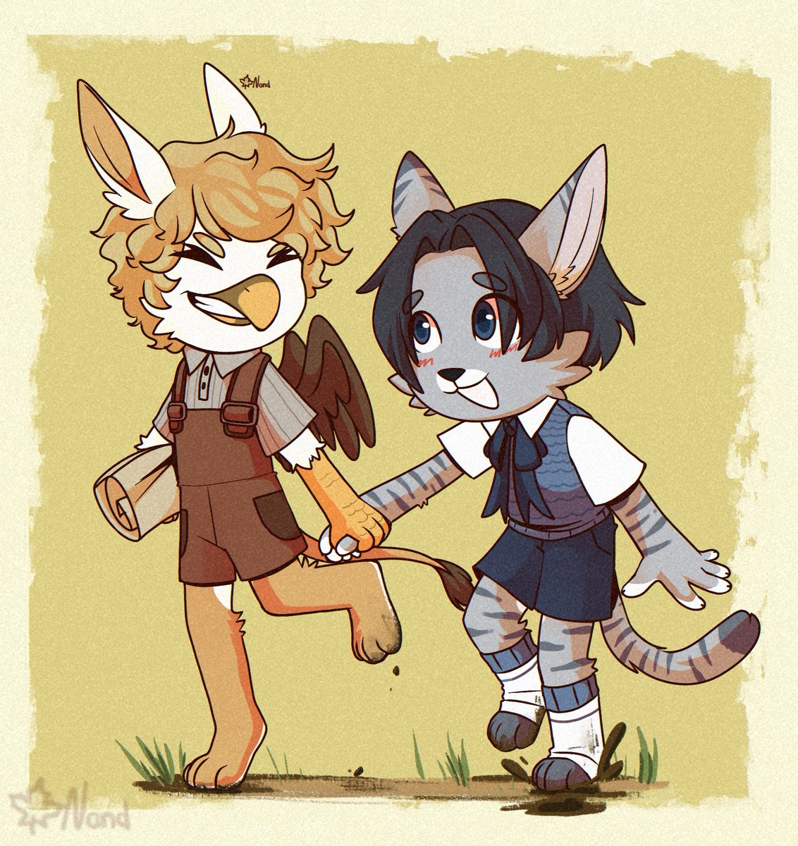 nand_maple's tweet image. Lawrence and Erick in chibi version. My boiis 📻 #furry #digitalart