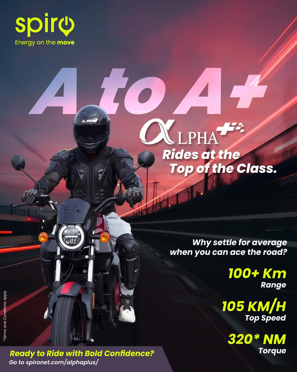SpiroUganda's tweet image. Dominate the road.

Meet the Alpha+, Your pass to elite performance.
With a 105 KM/H top speed, 100+ KM range &amp;amp; 320 NM of torque, this electric superbike is built to dominate!

Ride harder. Ride smarter. Ride Alpha+
#AlphaPlus #SpiroOnTheMove #RideWithSpiro #ElectricPerformance
