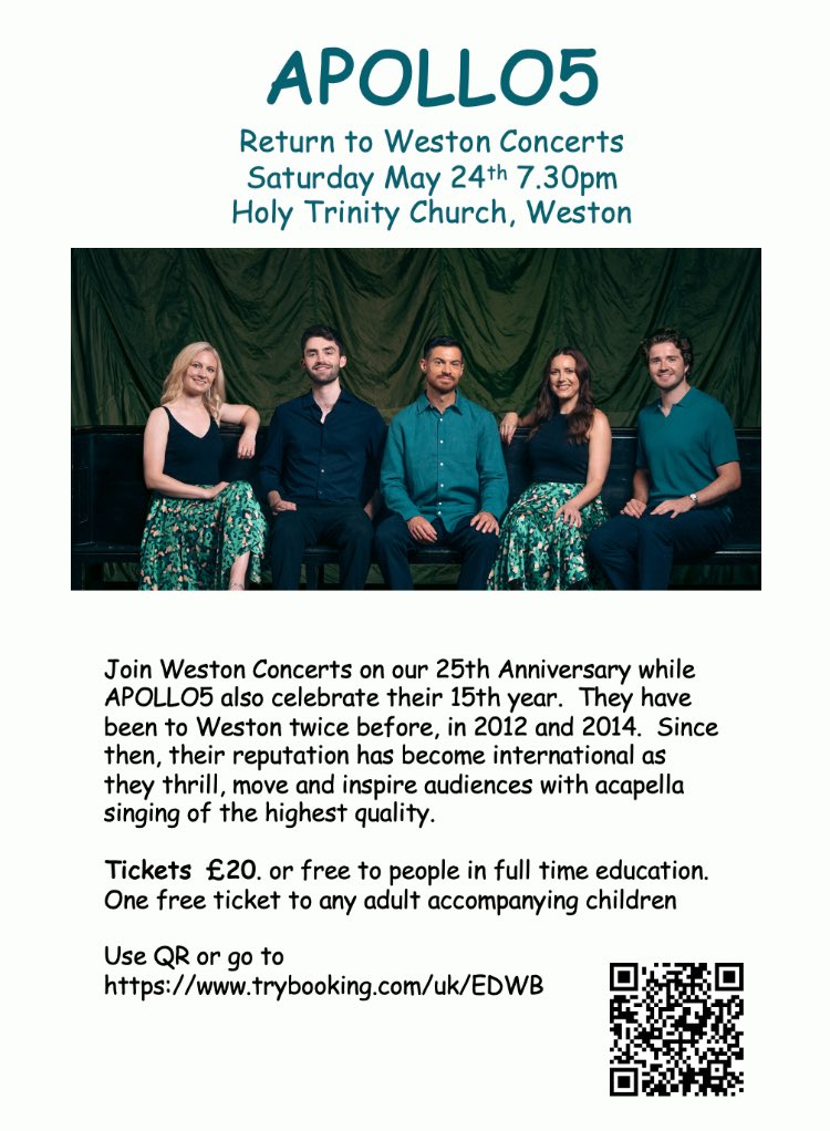 Our 25th Anniversary Concert with <a href="/apollo5_uk/">APOLLO5</a> - glorious singing, sparkling wine and cake. Book y our tickets now!