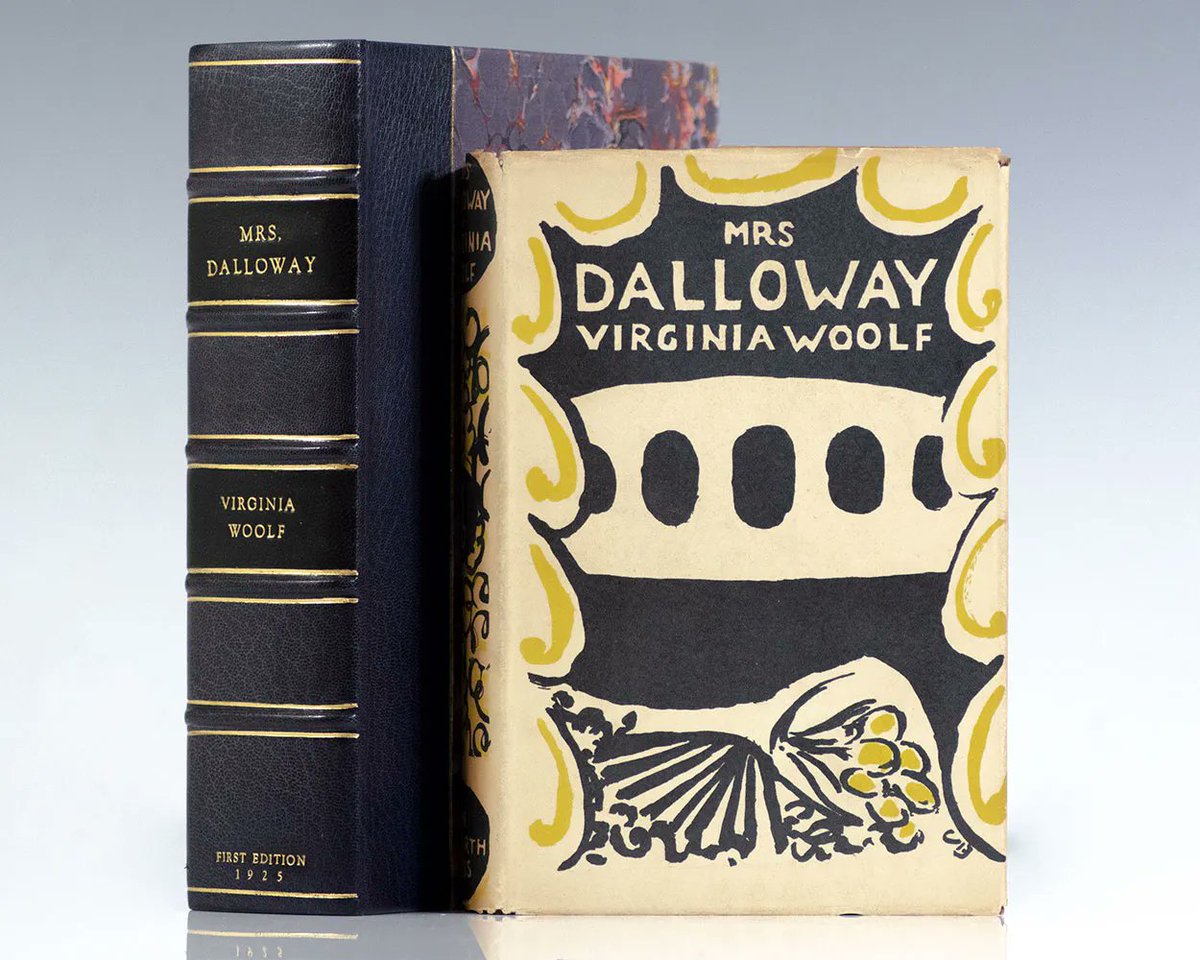 EdwardHMO's tweet photo. Mrs Dalloway, a novel by Virginia Woolf published on May 14, 1925, details a day in the life of Clarissa Dalloway, a fictional upper-class woman in post-First World War England...

First edition dust jacket | Cover art by Vanessa Bell https://t.co/zUuwDUIcKO