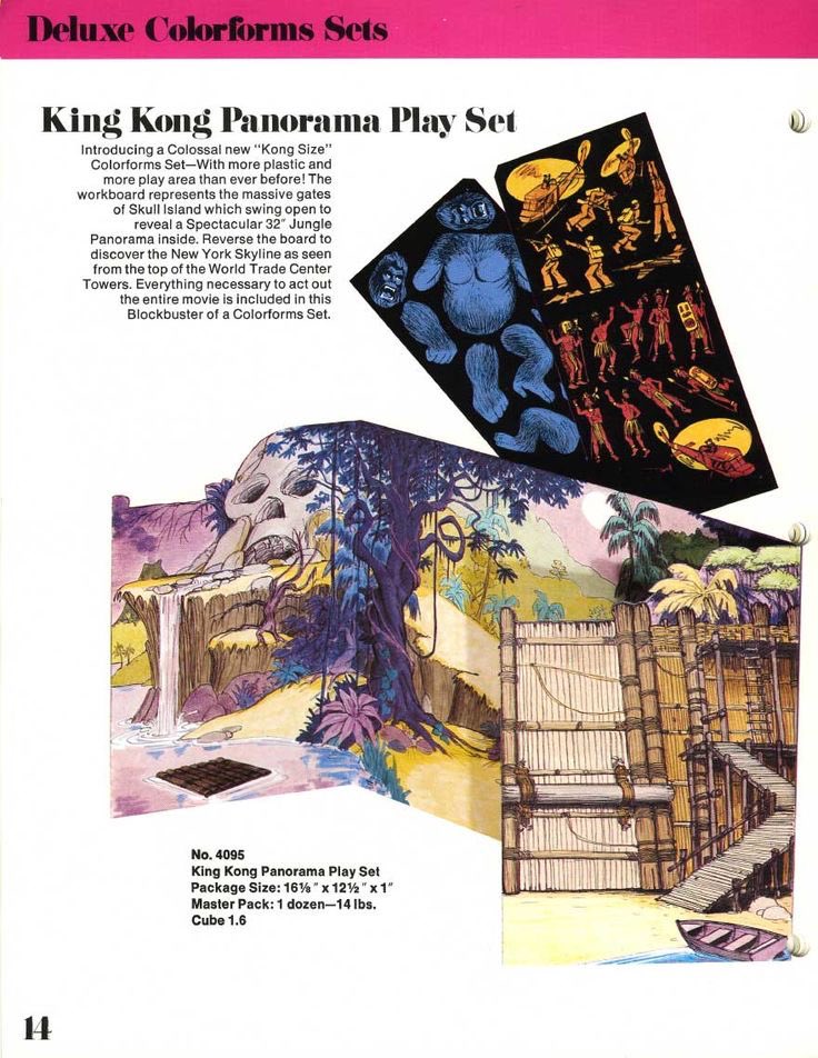 hauntorama's tweet image. Colorforms King Kong Panorama Play Set (1976). 
#KingKong #Colorforms #HorrorCommunity